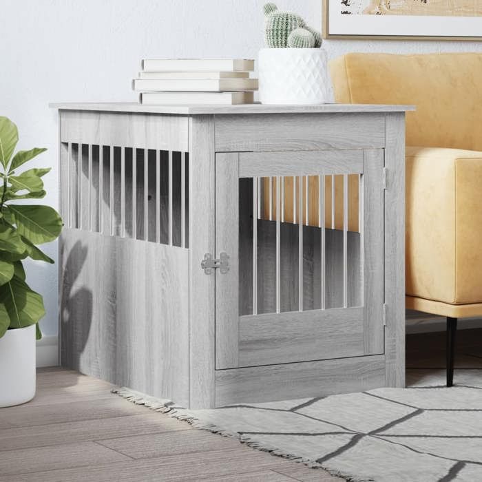 VidaXL Dog Cage Furniture, Dog Kennel with Lockable Door, Dog House, Living Room Side Table, 838335