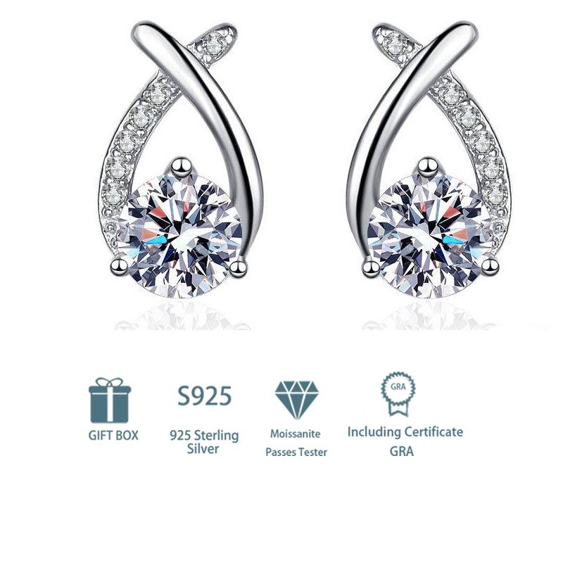 Tancise 925 Sterling Silver Moissanite   Earrings Drop Earrings For Women Wedding Party Gifts