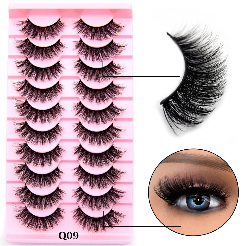 10 Pairs Eyelashes Natural Long 3D Mink Lashes Fluffy Volume Mink False Eyelashes Cruelty Free Wispy Lashes Makeup