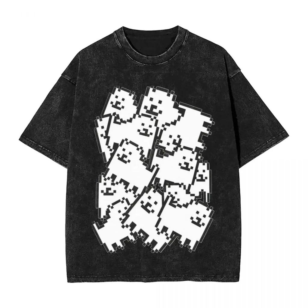 Hot Sale PS Game Undertale Sans Papyrus Graphic Print Vintage Washed TShirt Men Women Cotton Fashion Summer Tee Oversized Top