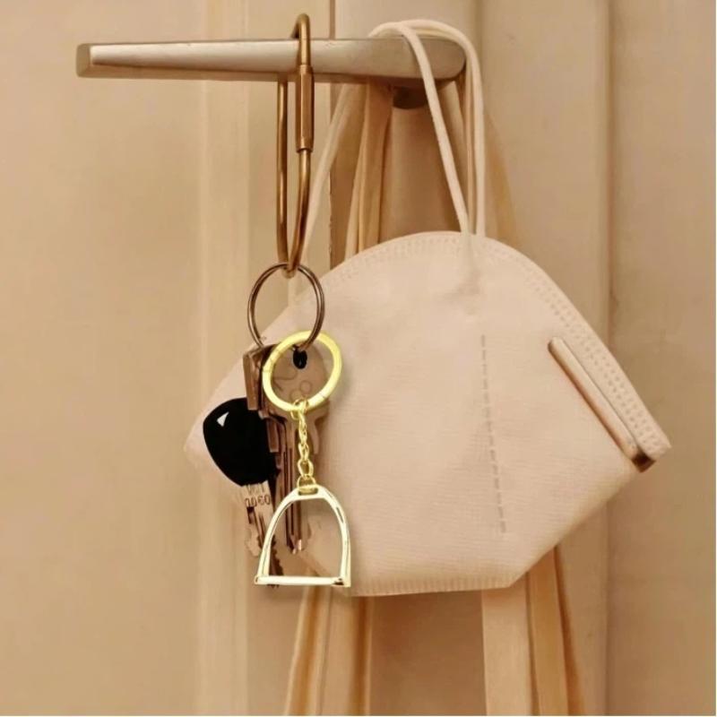 Porte-clés Étriers de Cheval Équestre Animal Mignon Décoration Thème Animal 1 Pièce Léger pour Pendentif de Sac à Dos Usage Quotidien