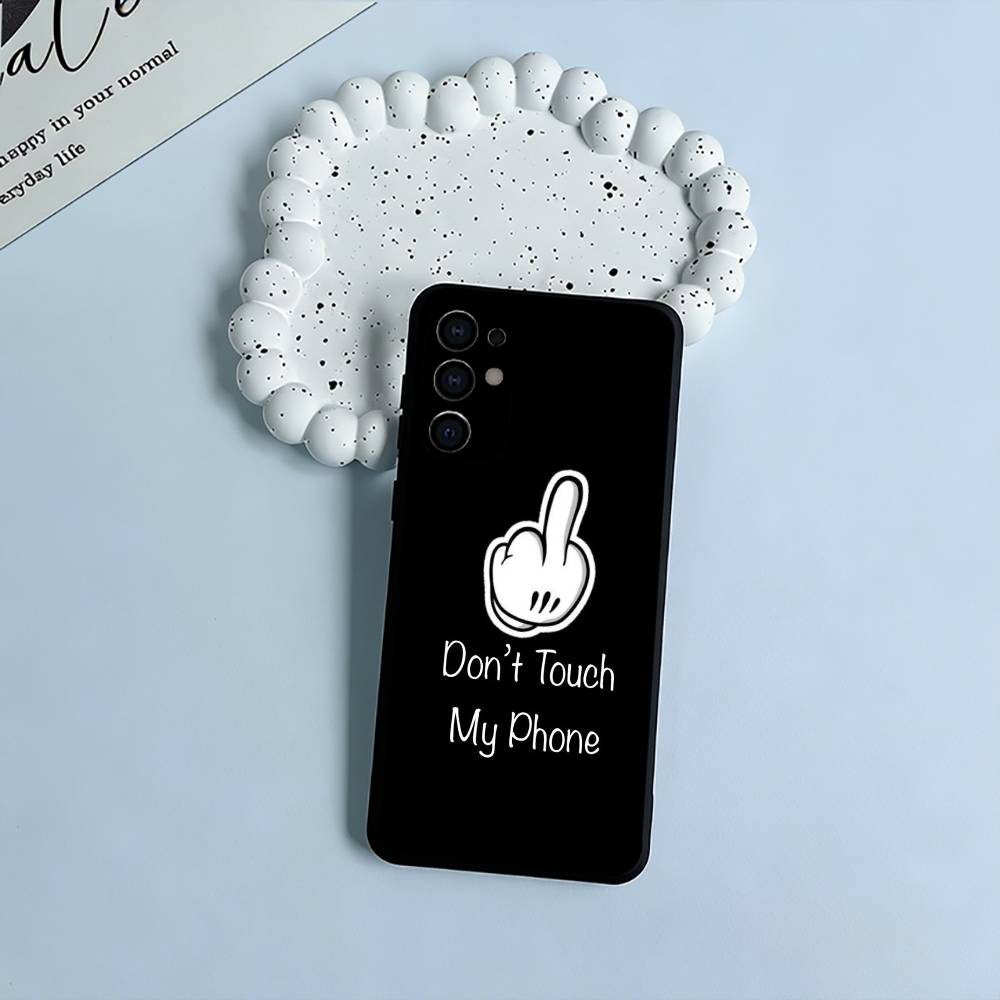

E-Emojis Dont Touch M-My Phone Phone Case For Samsung S25,S24,S21,S22,S23,S30,Ultra,S20,Plus,Fe,Lite,Black Soft Silicone Samsung S24ULTRA