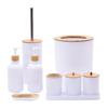 Accessories Set Soap Dispenser Cotton Ball Holder with Tray Toothbrush Cup Container for