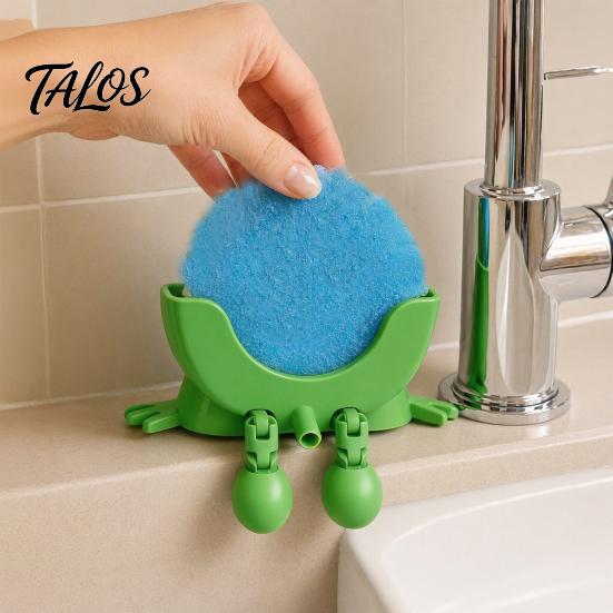 Hollow Diversion Sponge Holder 3D Printed Smiling Face Holder, Cartoon Character Dish Drying Rack Cute Man Shaped with Drainage Design, Multi-Color