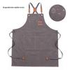 Waterproof Thickened Cotton Denim Apron - Oil and Stain Resistant, Solid Color Design for Household Kitchen Use