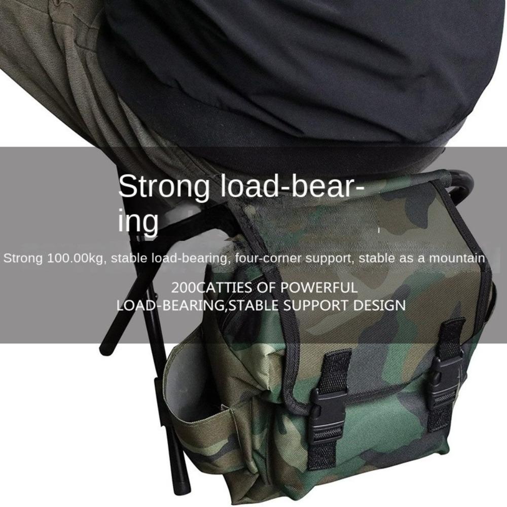 2025 Folding Camping Stool With Backpack Steel Collapsible Camp Stool Ultralight Compact Portable Footstool Ottoman Fishing