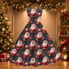 Women's Halloween Print Off-the-Shoulder Vintage Dress for Halloween Parties and Events