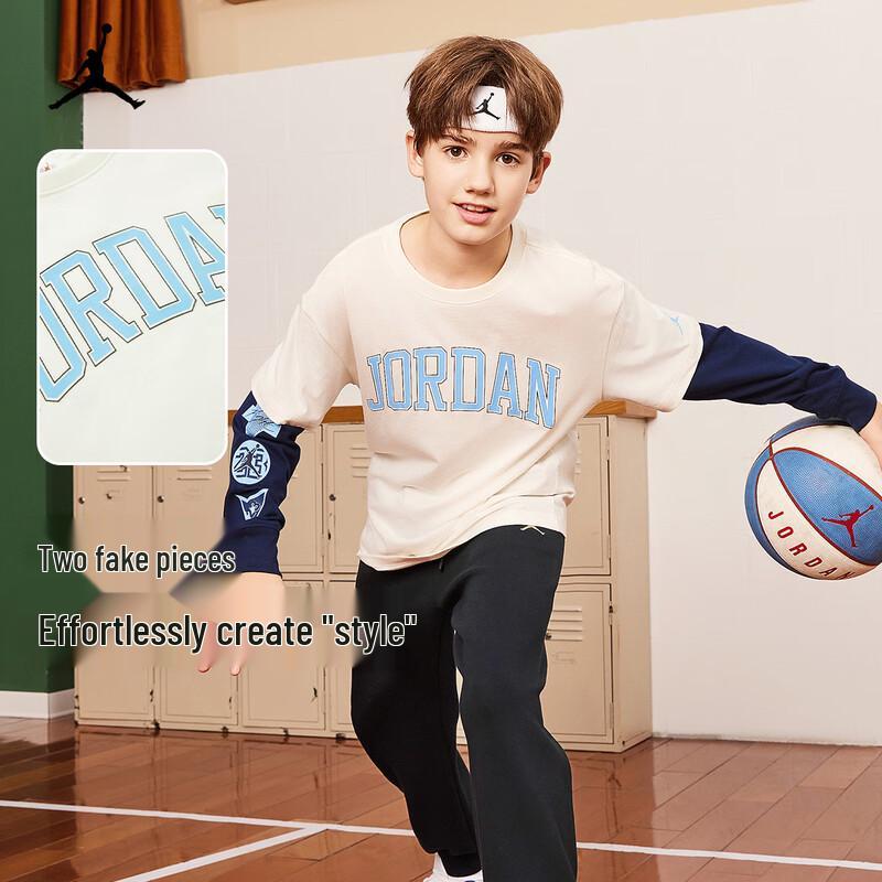 Jordan Kids  Faux Layer Long Sleeve Cotton T-Shirt XL