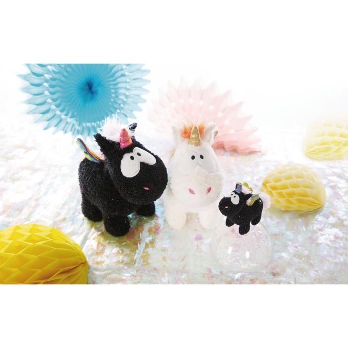 Peluche - NICI - Unicorn Yin - Noir - 25 X 22 Cm - Douceur Et Couleurs Vives