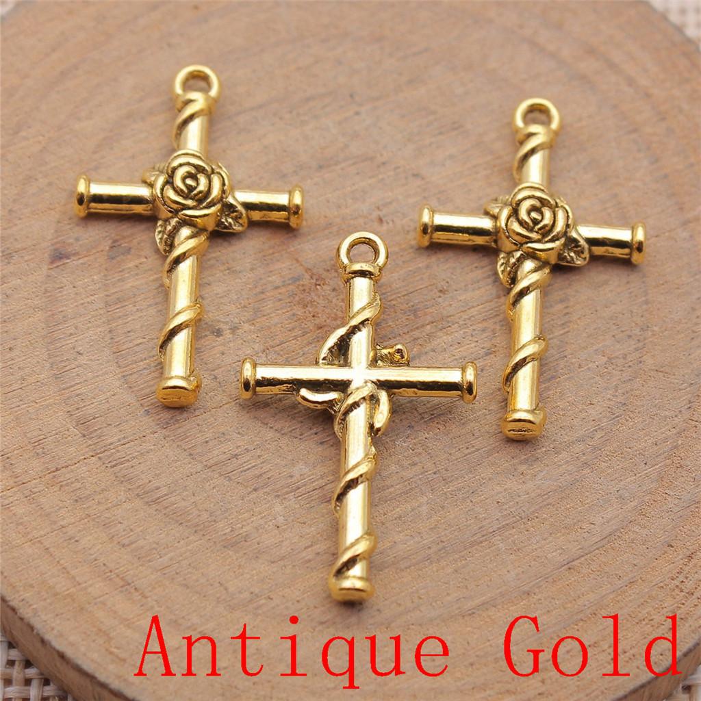 Heart Cross Shaped Charms Pendant For Bracelet Necklace Jewelry Making Craft Findings