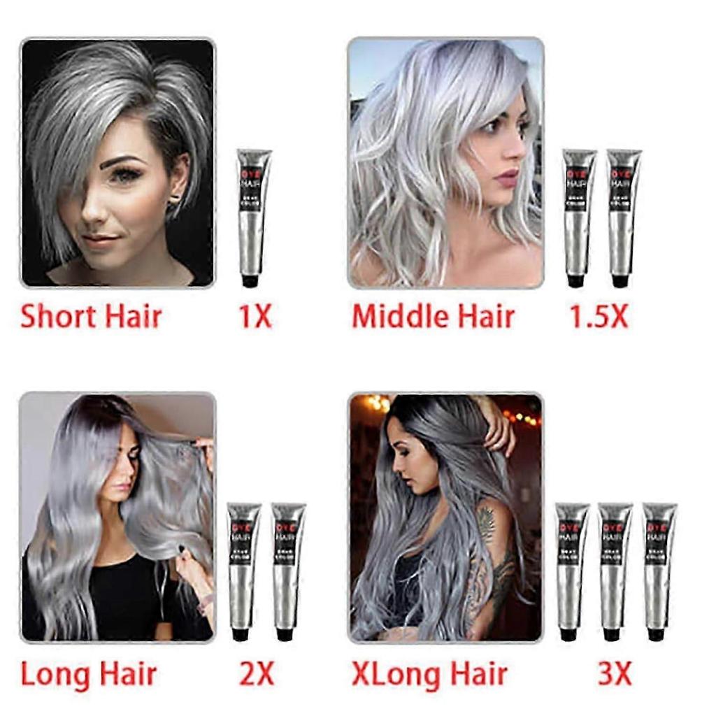 2024 New Silver Gray Natural Hair Dye Cream, Silver Gray Hair Dye, Silver Gray Hair Dye For Dark Hair