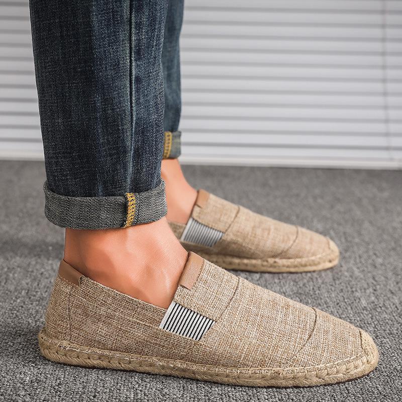 

Men s 2025 Slip-on Outdoor Canvas Straw Woven Shoes 39