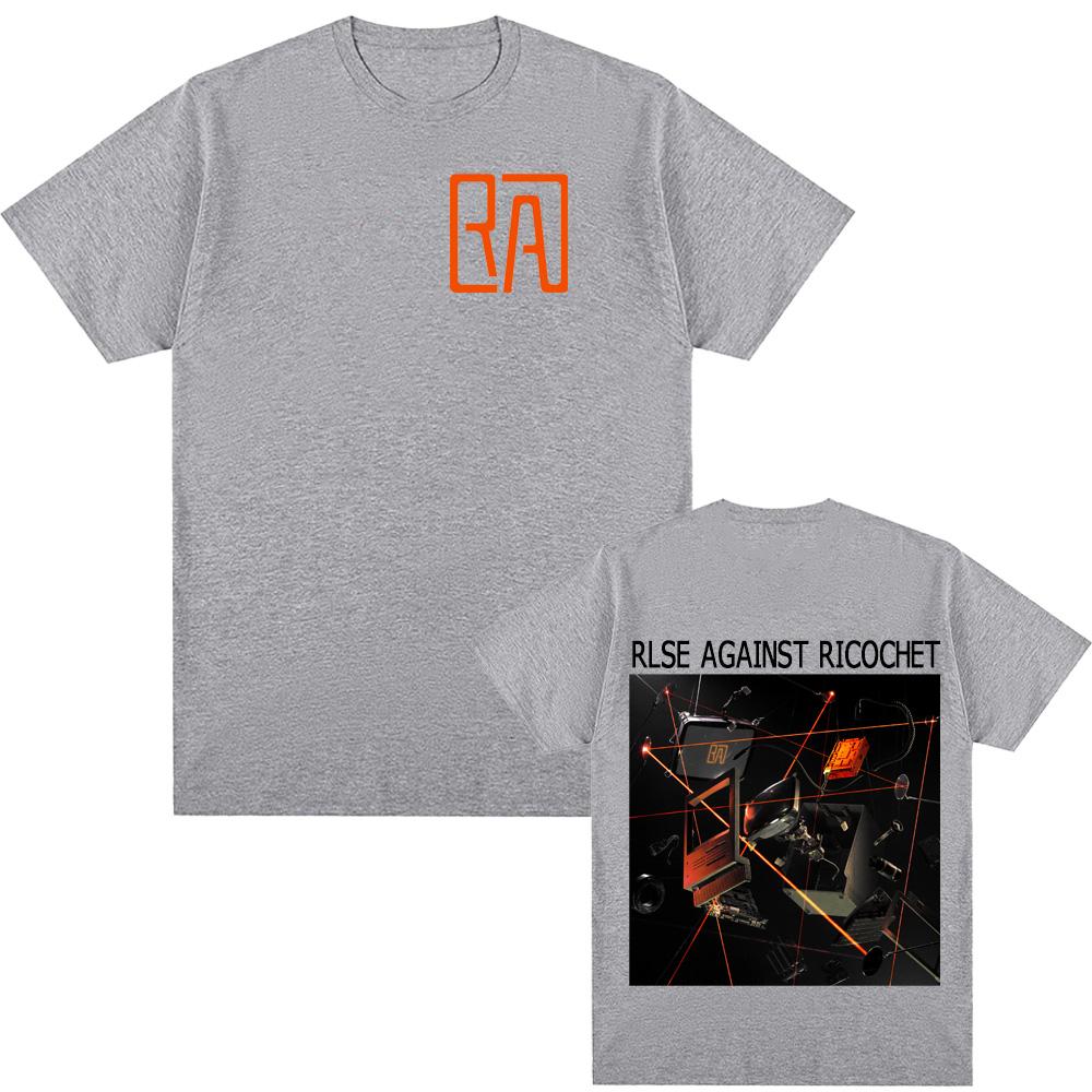 

Rise Against Ricochet T Shirt Short Sleeve Harajuku Cotton Tee-shirt Graphic Printing Vintage Tshirt Hip Hop Punk Clothing XS сірий колір