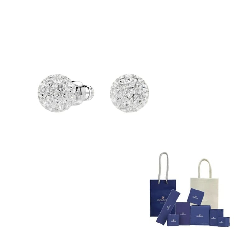 Swarovski mākslīgo kristālu auskari sievietēm, sudraba