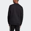 Adidas Originals Trefoil Lock Up Contrast Three-Stripe Fleece Crew Neck Sweatshirt Men Tops Black ED6121