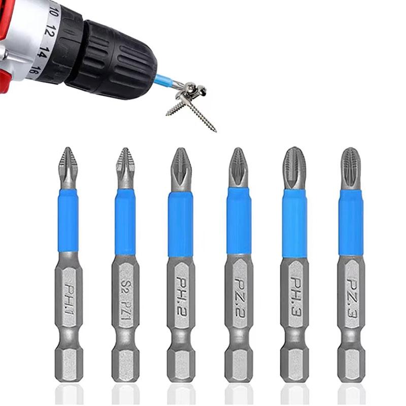 6/10Pcs Magnetic Screwdriver Bit Set Anti Slip Electric Drill Screw Driver Head Kit Impact Hand Tool PH1/PH2/PH3/PZ1/PZ2/PZ3