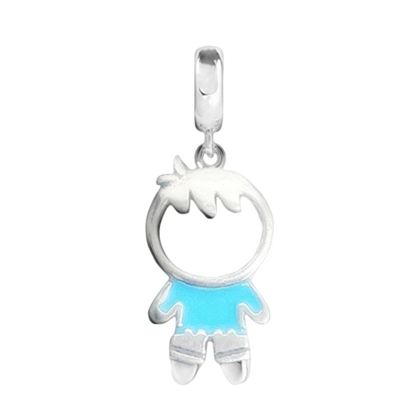 Cute Little Boy Little Girl Charm Beads Dangle Original Fit Copper Bracelet Necklace Beads For Diy Jewelry Women Gift