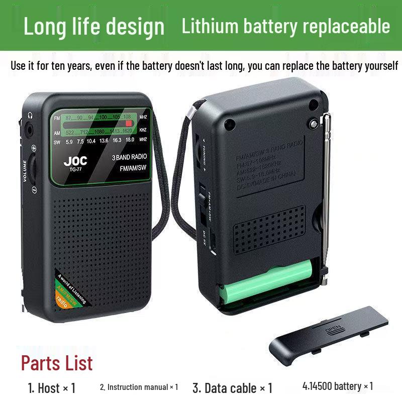 Multi-Function Rechargeable Radio with Auto Search & Large Volume for Seniors