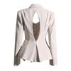 Women's Spring 2025 Korean Square Collar Diamond Backless Suit Jacket