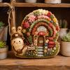 Weihnachtsgeschenkidee 3D-Haus-Thema Stoffstanznadel-Set für Anfänger & Erwachsene, Komplettes DIY-Miniaturdorf-Herstellungsset Stickerei