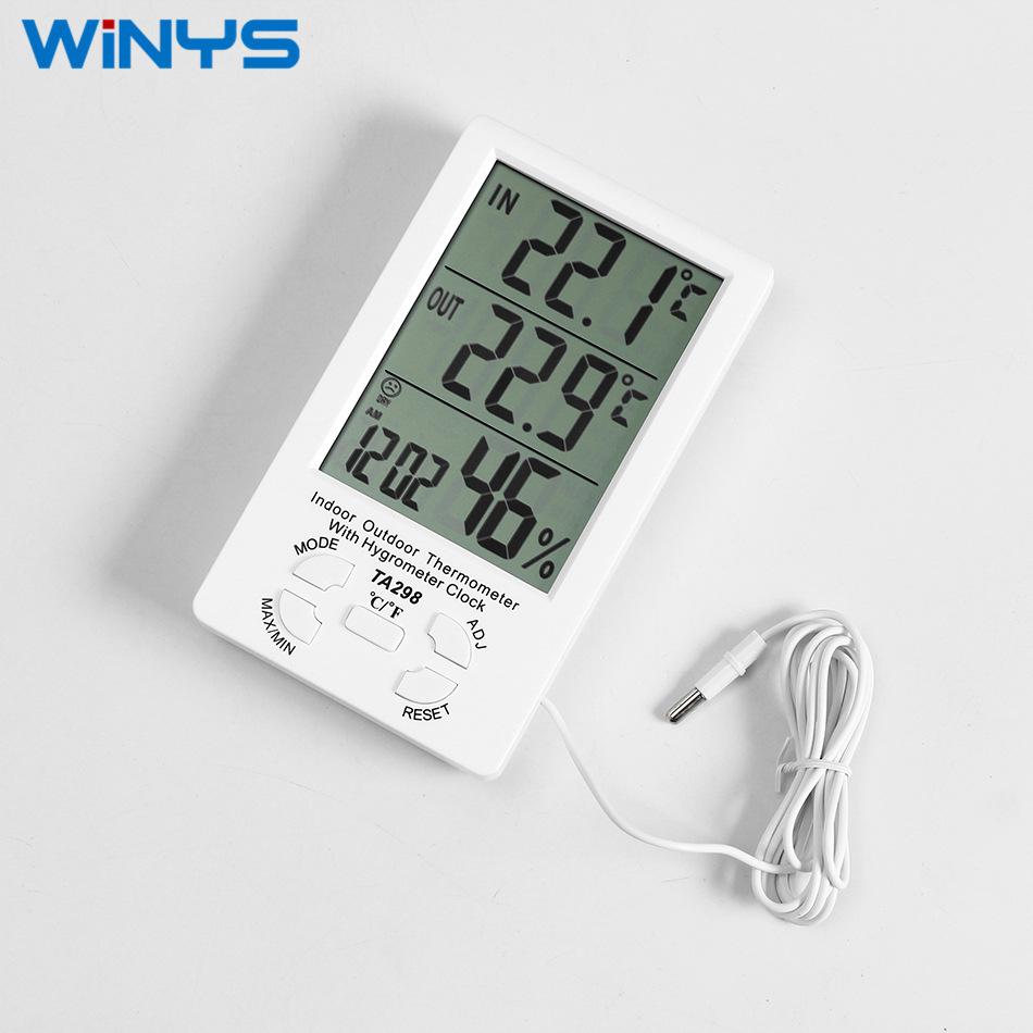 

Цифровой дисплей большого экрана для помещений и улицы, термометр с двойным отображением температуры TA298 white белый