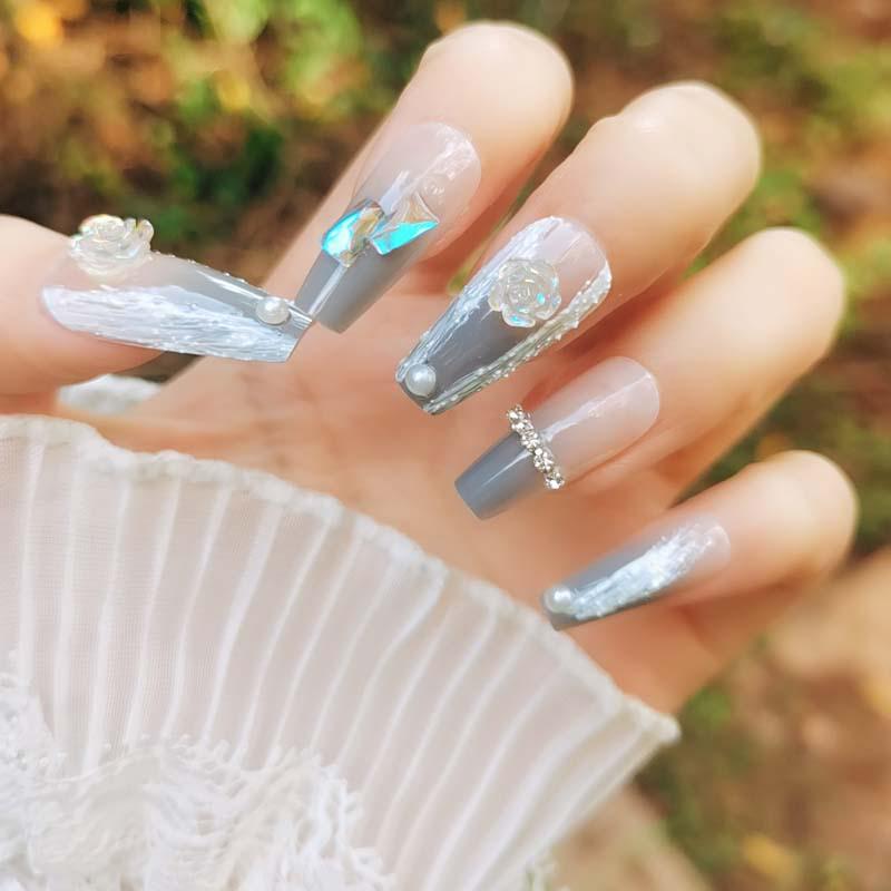 

Ручная работа, продвинутый кошачий глаз, камелия, французский маникюр, типсы для ногтей