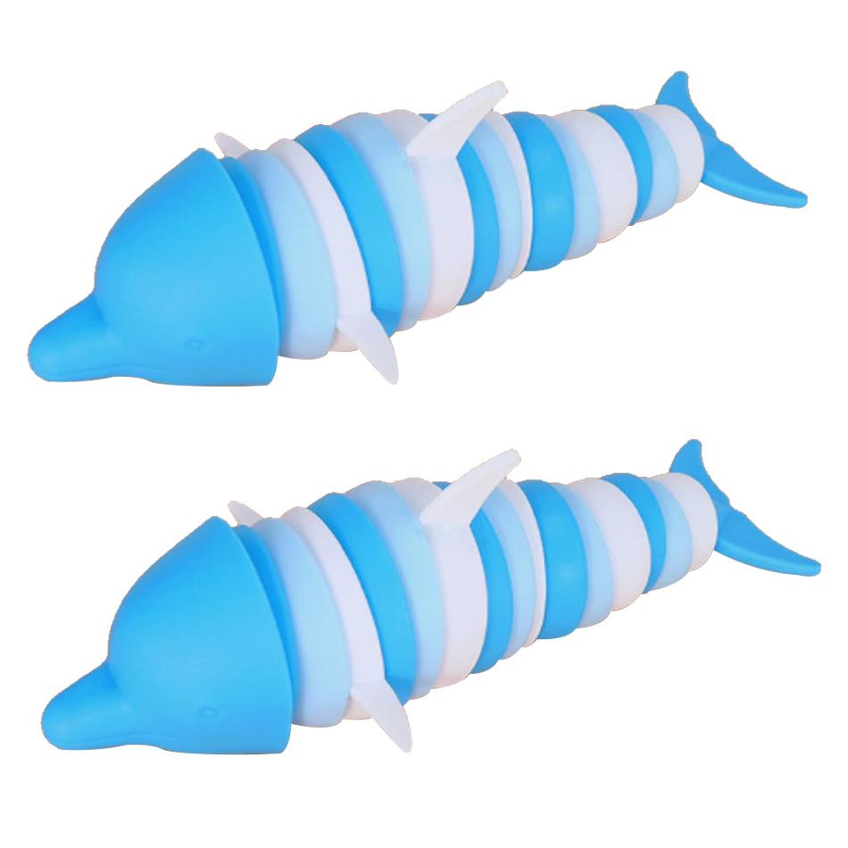 Fidget Toys Slug 3D Articulated Stretch Shark Stress Reliever For Adults Kids Anti-Anxiety Office Desk Toy Gifts