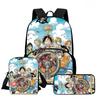 One Piece Lightweight 3PCS School Backpack Set with Front Pocket, Crossbody Bag and Pencil Case, Unisex for Boys Girls Age 6-10