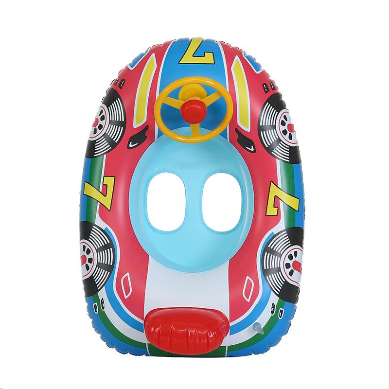 

Baby Swimming Pool Float, Cute Car Design Kids Toddler Inflatable Summer Beach Floatie Boat Swim Tube Ring With Handles Safety синій