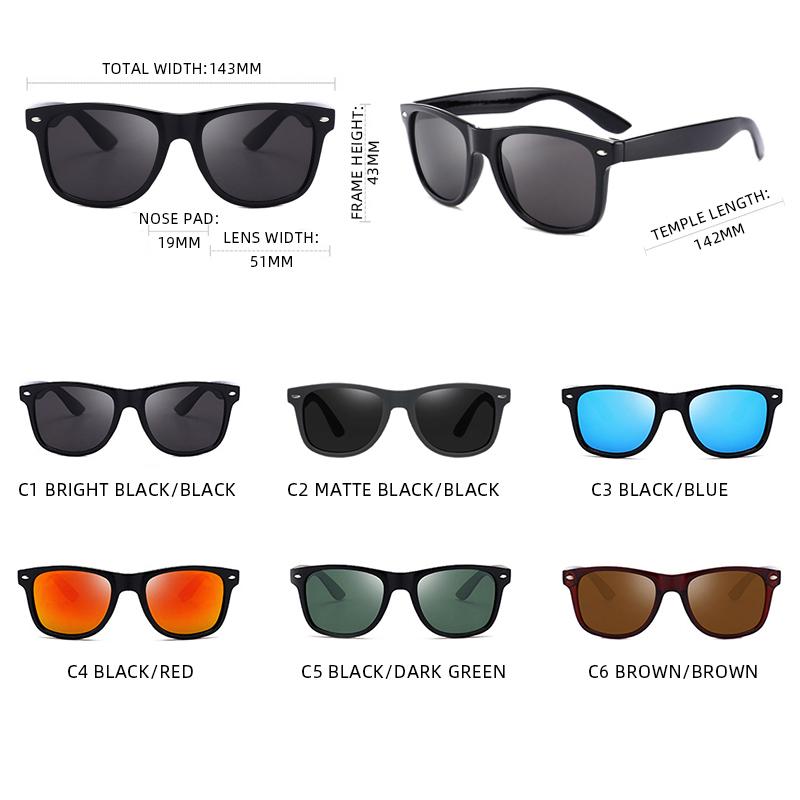 Classic Square Sunglasses Men Women Retro Black UV400 Sun Glasses Fashion Summer Driving Shades