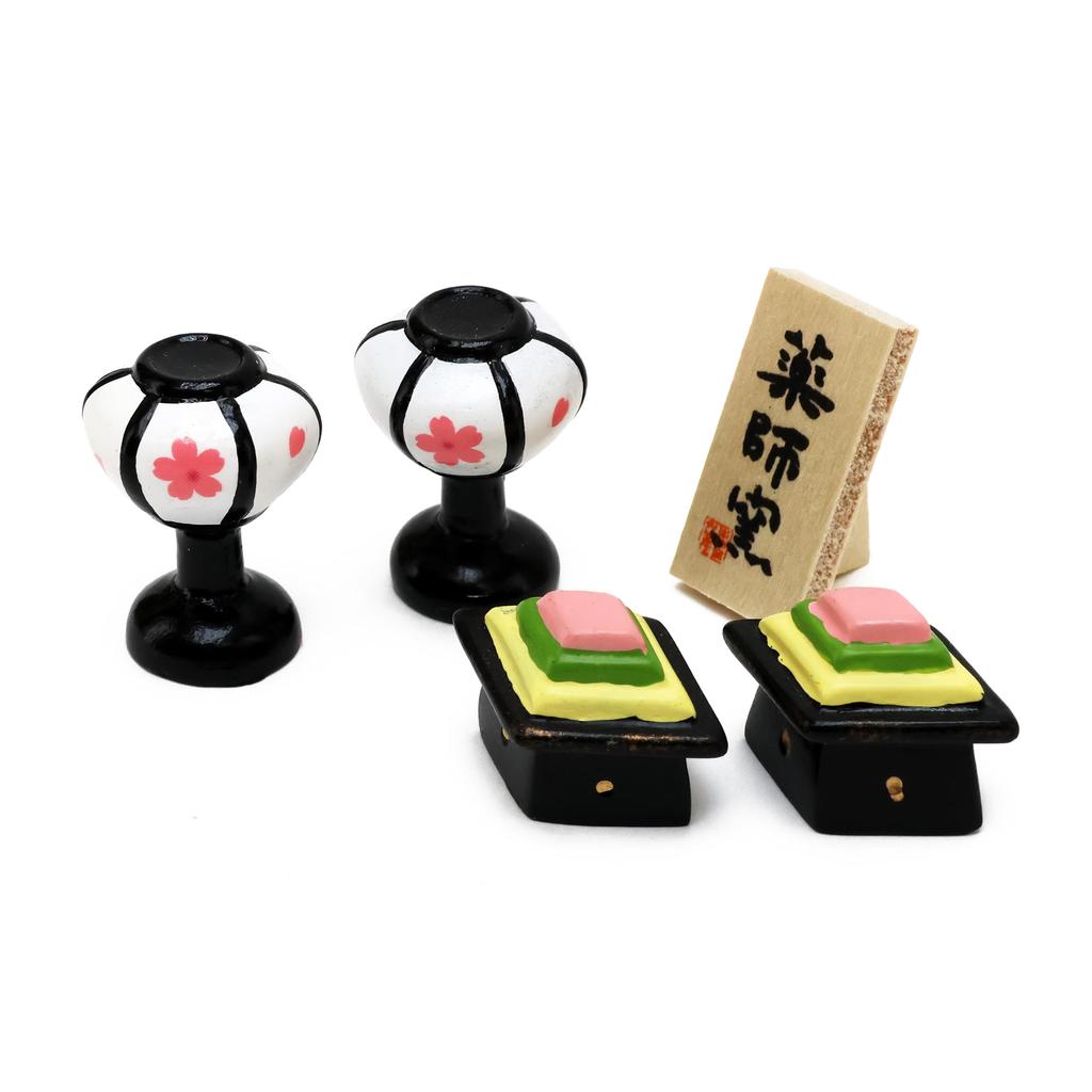 Osaka Choseido Hina Compact Miniature for Hinamatsuri Elegant Black Base Doll, Doll, (Girl's Day), Ceramic,