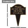 Do not Drive or Park on Grass Sign, Yuntarda 2-Pack 10”x14” Double Sided Stay Off Grass Sign with Integrated Stake Rust-free Aluminum Yard Sign
