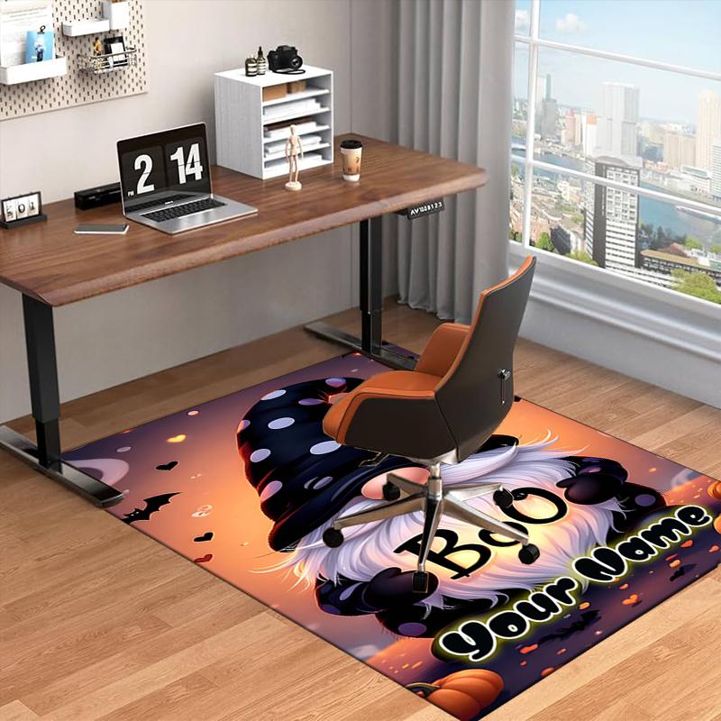 1PC Custom Name Halloween Gnome Boo Night Theme Floor Mat Ideal for Living Room, Game Rooms, Office, Bedroom,Floor Mat Playful Design252