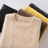Men's Cashmere Cable Knit Round Neck Sweater - Autumn/Winter Collection