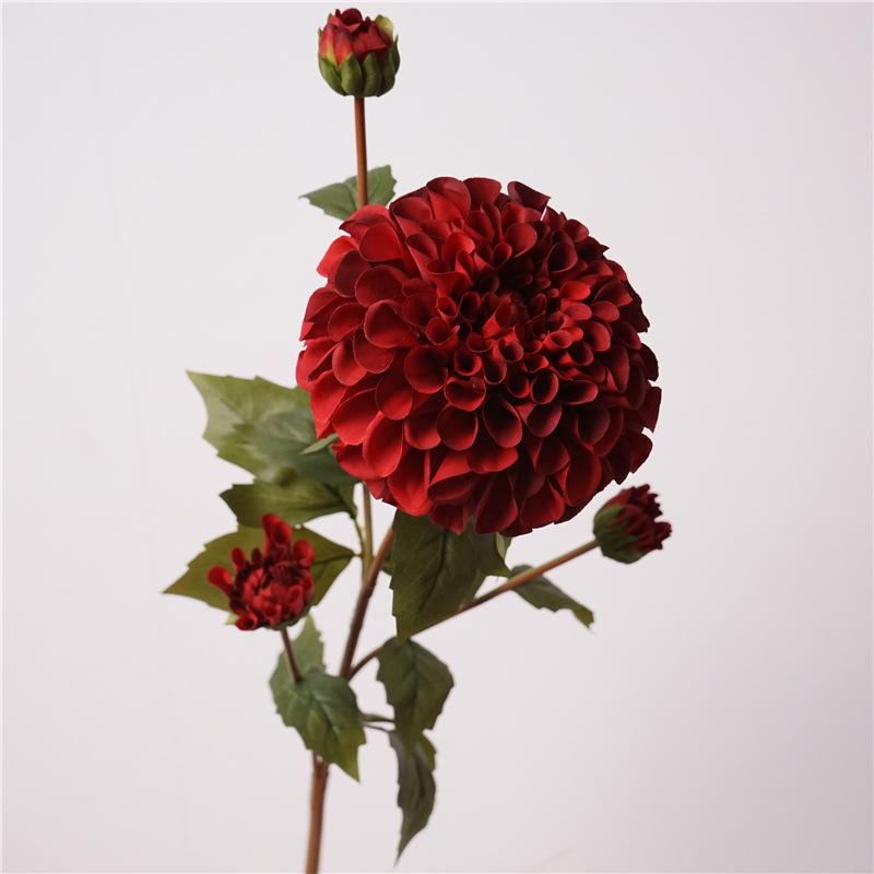 Autumn artificial flower coral dahlia lucky chrysanthemum wedding ornament home decoration silk flower