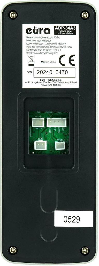 Interfone EURA ADP-34A3 preto