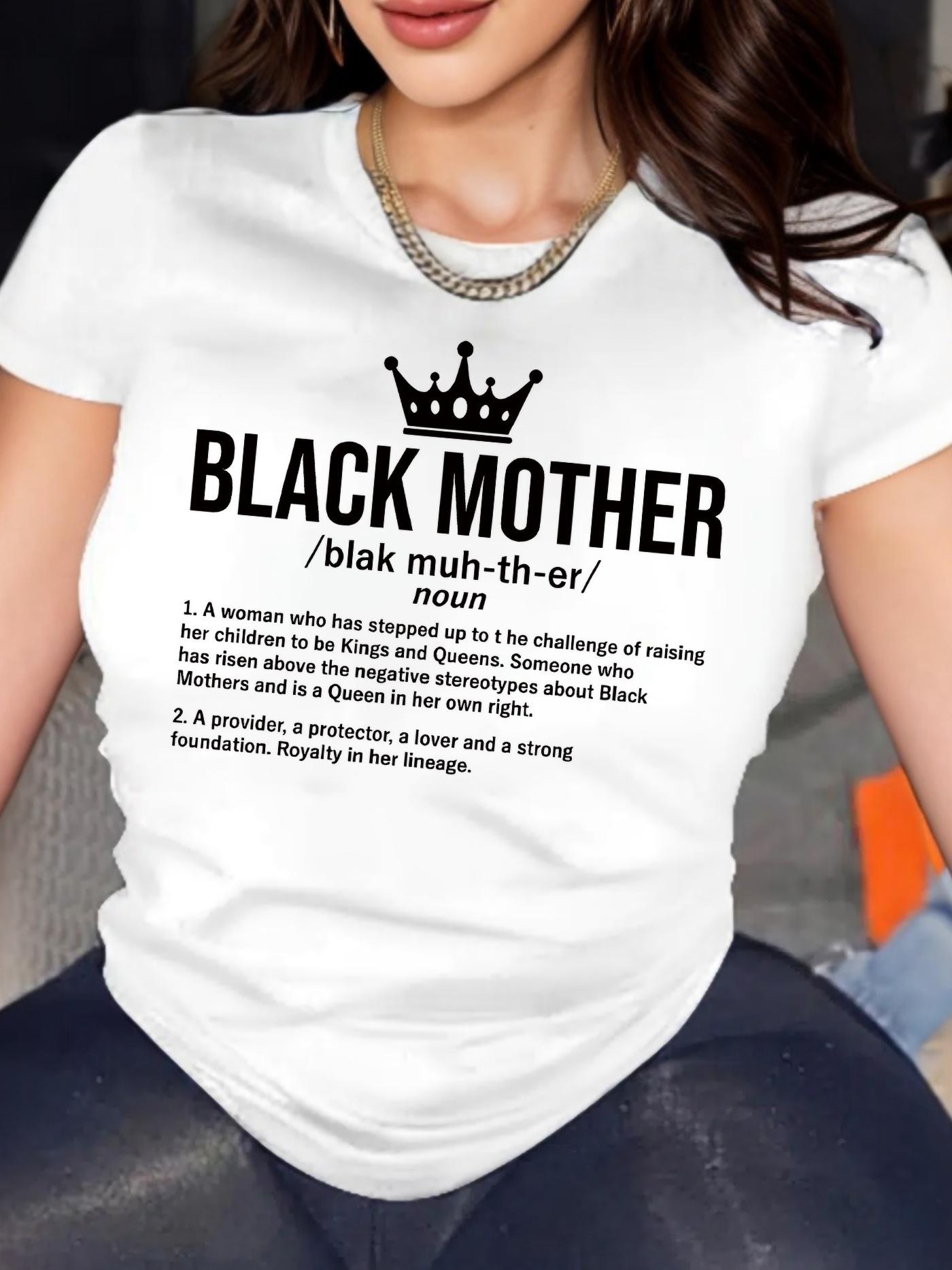 Black Mother definition crown graphic T-shirt XXXL