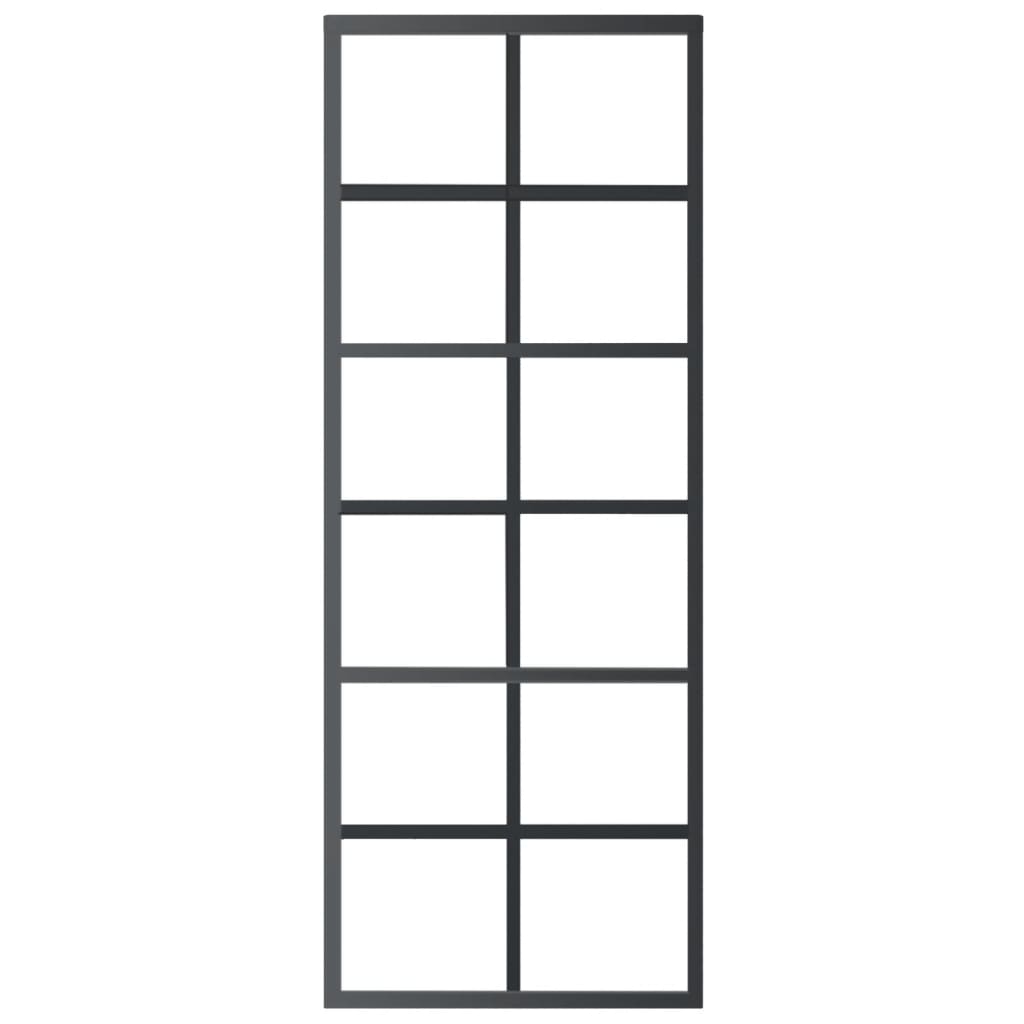 Vidaxl Sliding Door With Hardware, Esg Glass And Aluminium, 76X205 Cm