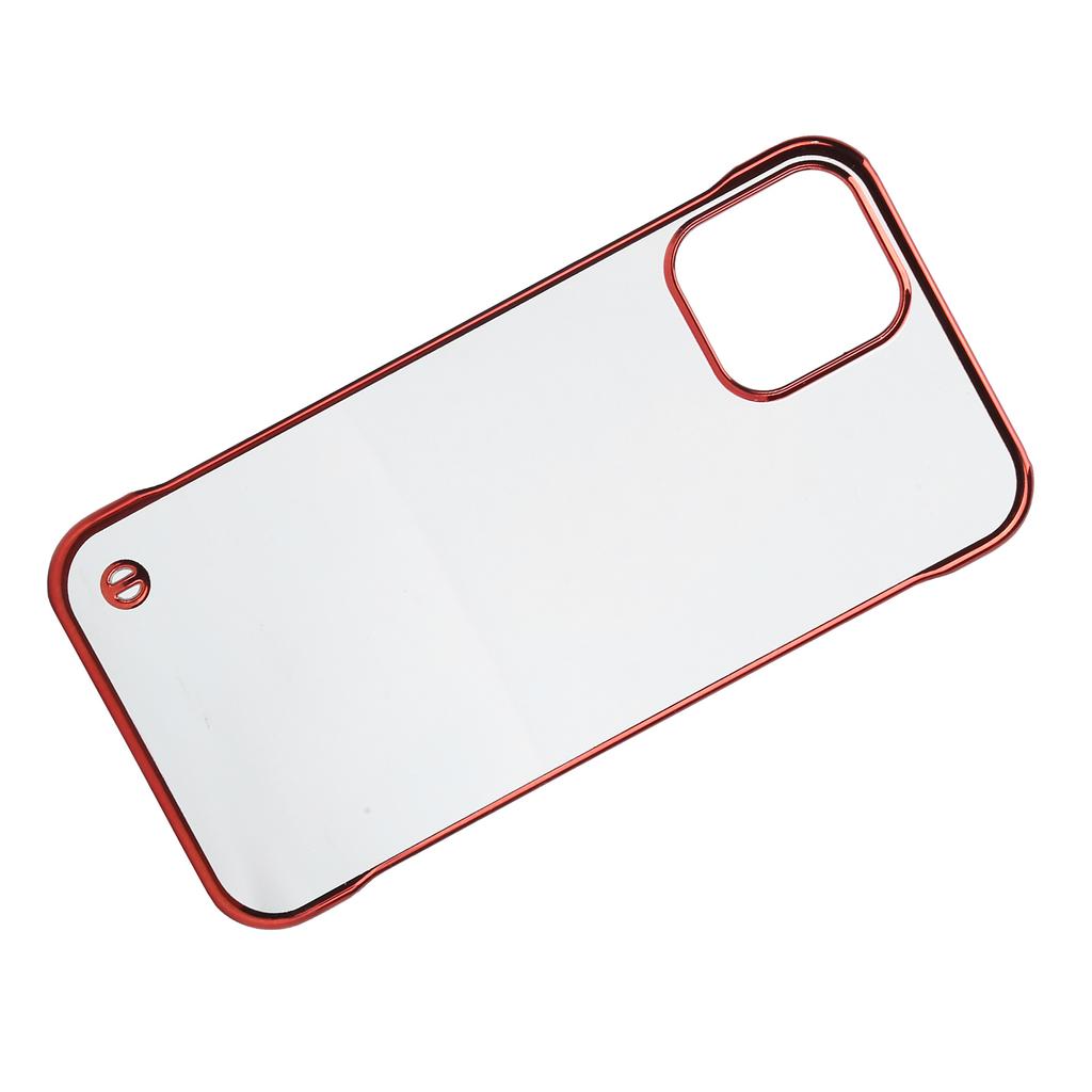 Capa de Celular Rígida de PC Galvanizada para Iphone 12 Meia Borda Transparente