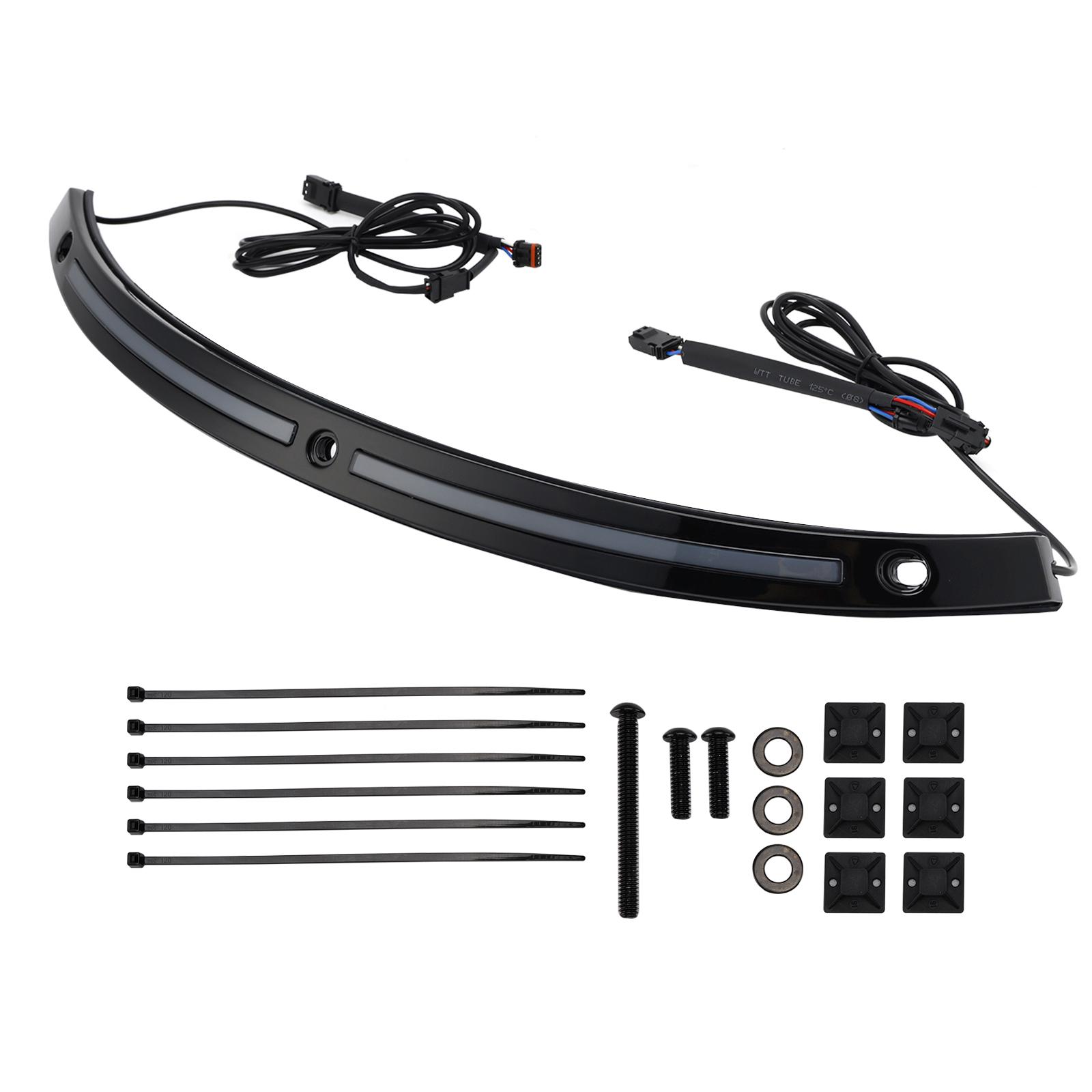 

Светодиодный ходовой указатель поворота Отделка лобового стекла для Harley 2014+ Electra Glide Черный чёрный