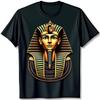 Stylish Black TShirt with Gold Tutankhamun Pharaoh Graphic Design