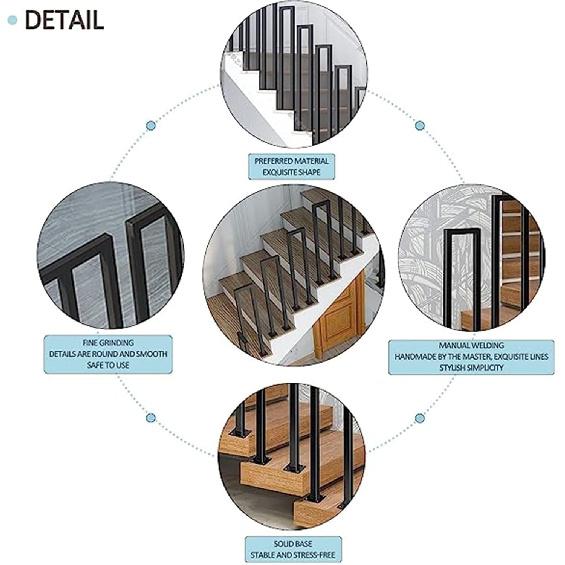 

handrail U Shaped Black Wrought Iron Safety Handrail,Transition Handrail for Outdoor Stairs,Stair Railing Support Rod for Garden Loft