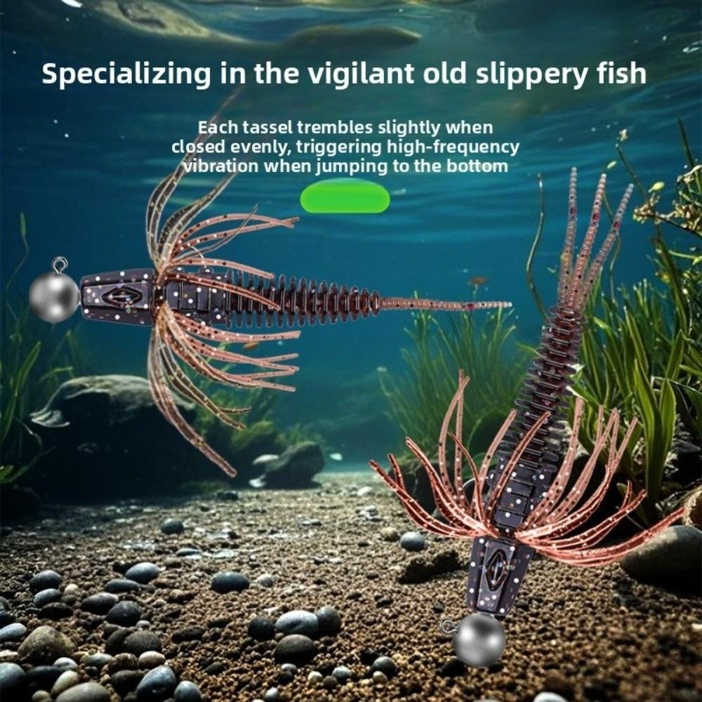 10pcs Set Threaded Light Water Dance Skirt Apron Soft Material Wild Design Needle Tail Swimbait Black Pit Fishing Lure Set