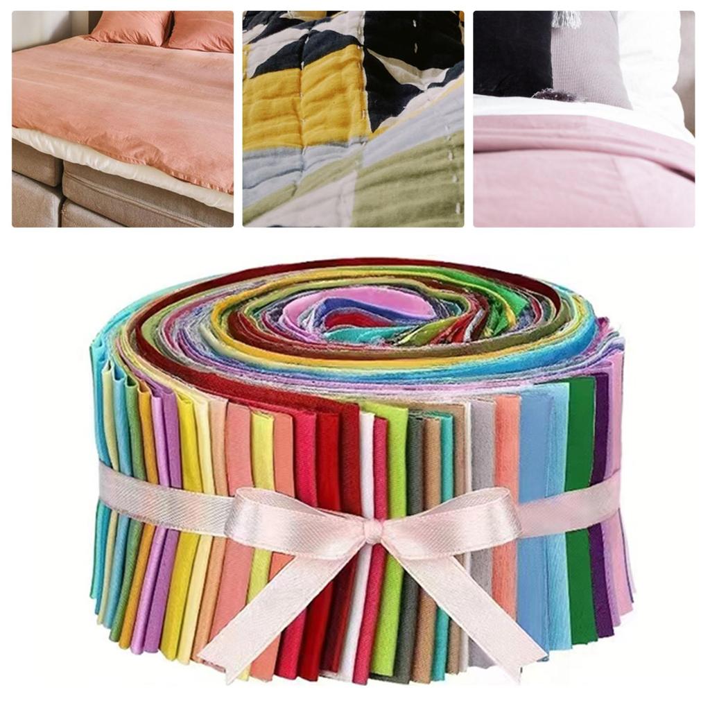 40 Stück Jelly Rolls Stoff DIY Basteln Baumwolle Quilt Bastelpaket Vorgeschnittene Jelly Roll Rollen für Patchwork Scrapbooking Nähen Basteln