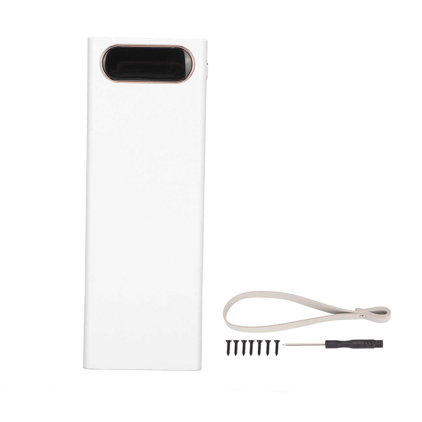 

L20 18650 держатель аккумулятора 10 Вт DIY мобильный внешний аккумулятор чехол портативное зарядное устройство с ЖК-дисплеем белый