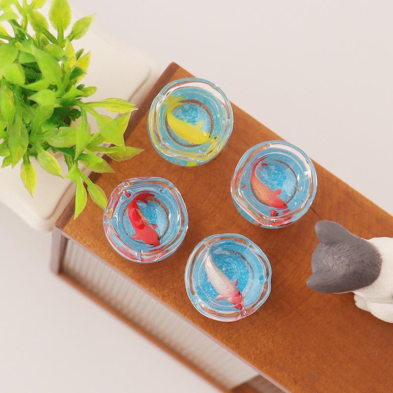 1 Piece Aquarium Doll House Home Ornament Toys Dollhouse Miniature Simulation Glass Fish Tank Model Diy Decoration