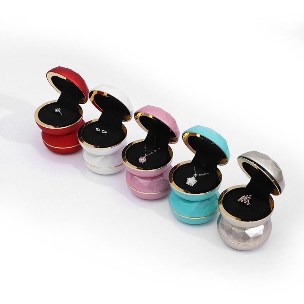Luxury LED Ring Display Box Storage Couple Rings Holder Portable Necklace Ring Case  for Wedding