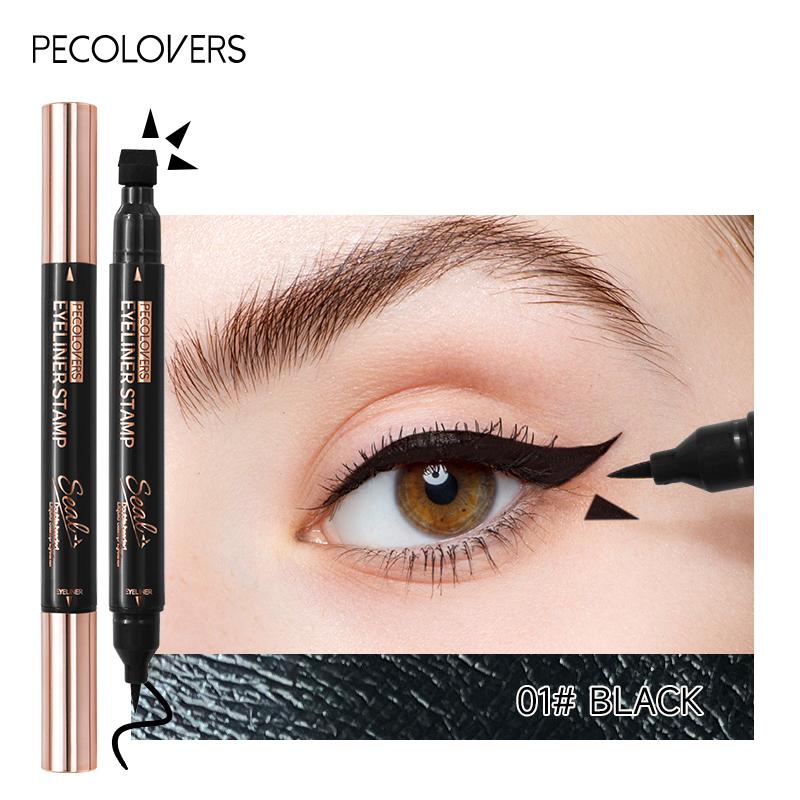 

2 in1 Eyeliner Stamp Pencil, Double-ended and 3 Color, Fine Eyeline & Wink Stamp Original, Waterproof and Easy To Remove