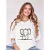European Size Womens Pure - T-Shirt: Whimsical Elephant Sketch Tee Playful Minimalist Charm for Effortless Style - Fashion