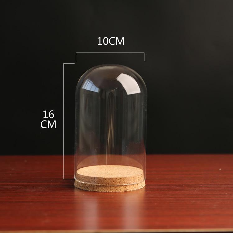 Dustproof Glass Cover for Preserved Flower Display, Clay Figures & Felt Dolls